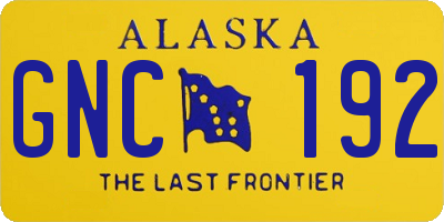 AK license plate GNC192