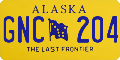 AK license plate GNC204