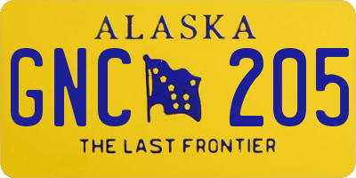AK license plate GNC205