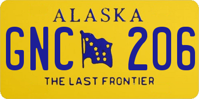 AK license plate GNC206