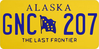 AK license plate GNC207