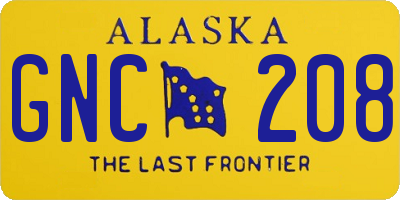 AK license plate GNC208