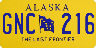 AK license plate GNC216
