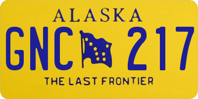 AK license plate GNC217