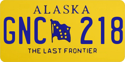 AK license plate GNC218