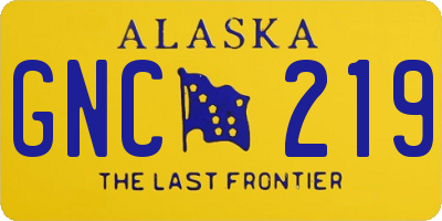 AK license plate GNC219