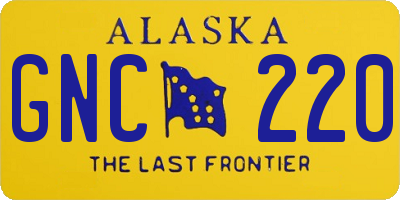 AK license plate GNC220