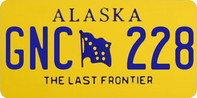 AK license plate GNC228