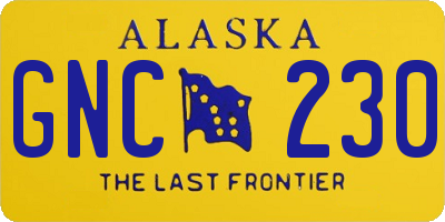 AK license plate GNC230