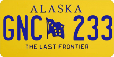 AK license plate GNC233