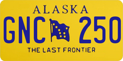 AK license plate GNC250