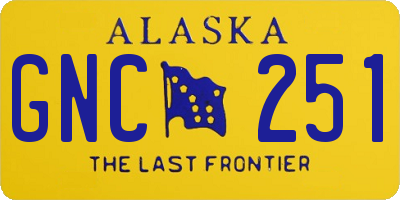 AK license plate GNC251