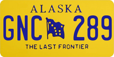AK license plate GNC289