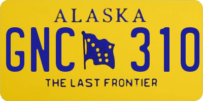 AK license plate GNC310