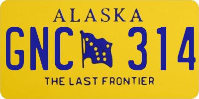 AK license plate GNC314
