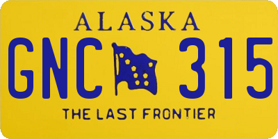 AK license plate GNC315