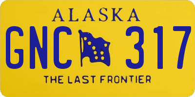 AK license plate GNC317