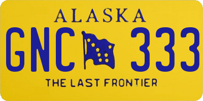 AK license plate GNC333