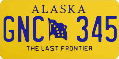 AK license plate GNC345