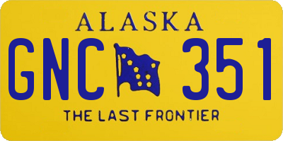 AK license plate GNC351