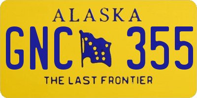 AK license plate GNC355