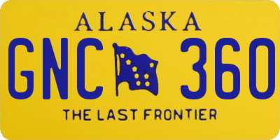 AK license plate GNC360