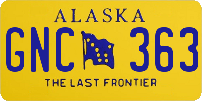 AK license plate GNC363