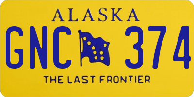 AK license plate GNC374