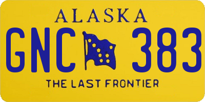 AK license plate GNC383