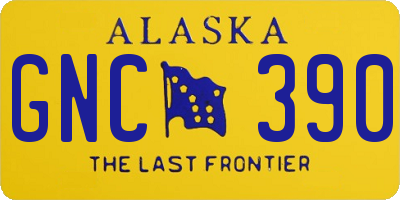 AK license plate GNC390