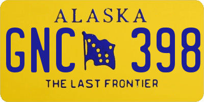 AK license plate GNC398