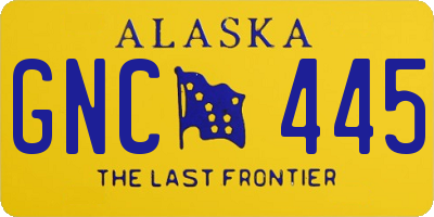 AK license plate GNC445