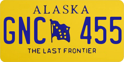 AK license plate GNC455