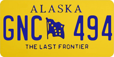 AK license plate GNC494