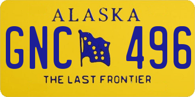 AK license plate GNC496