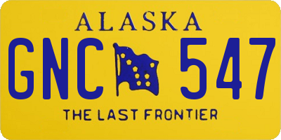 AK license plate GNC547