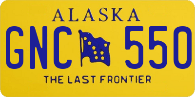 AK license plate GNC550