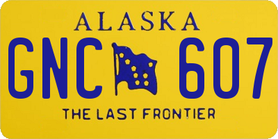 AK license plate GNC607