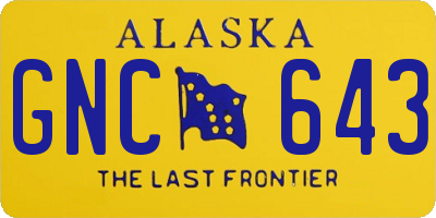 AK license plate GNC643