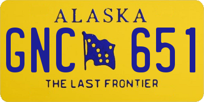 AK license plate GNC651