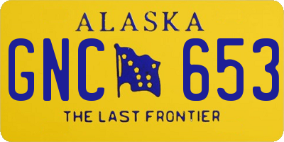 AK license plate GNC653