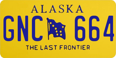 AK license plate GNC664