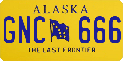 AK license plate GNC666