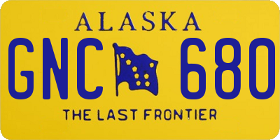 AK license plate GNC680