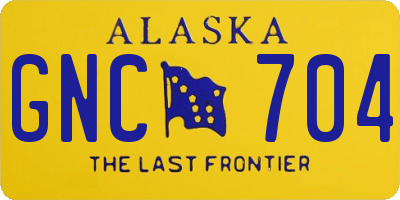 AK license plate GNC704