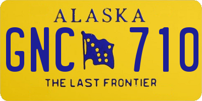 AK license plate GNC710