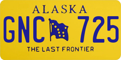AK license plate GNC725