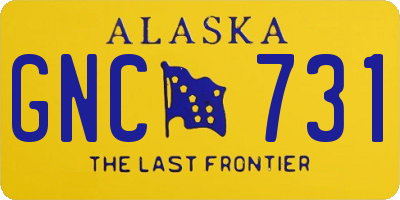 AK license plate GNC731
