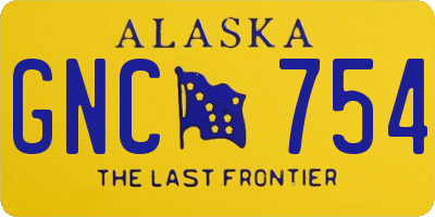 AK license plate GNC754