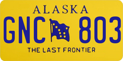 AK license plate GNC803